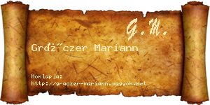 Gráczer Mariann névjegykártya
